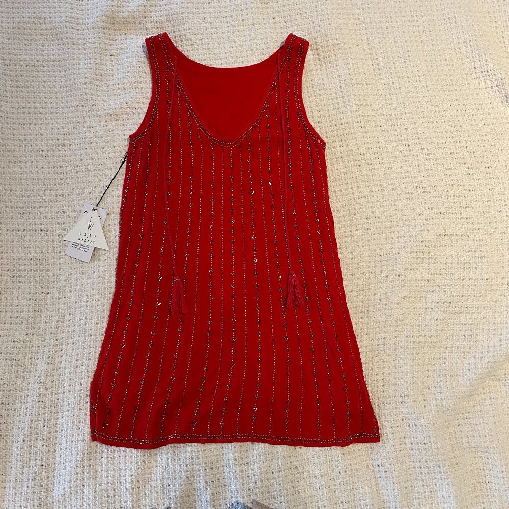 Lost + Wander Red Beaded Dress